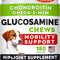 Glucosamine Treats for Dogs - Joint Supplement W/Omega-3 Fish Oil - Chondroitin, MSM - Advanced Mobility Chews - Joint Pain Relief - Hip & Joint Care - Chicken Flavor - 180 Ct - Made in USA