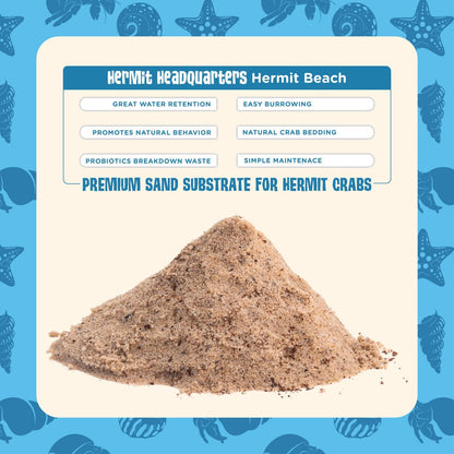 All Natural Premium Hermit Crab Sand Substrate, Sand Mixture with Coconut Fiber, for Hermit Crab Tanks, 6 Lbs.