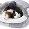 Warm Bunny Bed for Rabbits Outdoor Cage Hideout Hut Tent Cave Tunnel Cute House Cotton Washable Winter Gray Xlarge