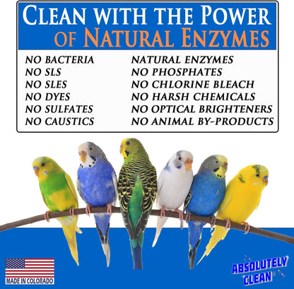 Amazing Bird Cage Cleaner and Deodorizer - Just Spray/Wipe - Safely & Easily Removes Bird Messes Quickly and Easily - Made in the US (4X Concentrate - 16Oz)