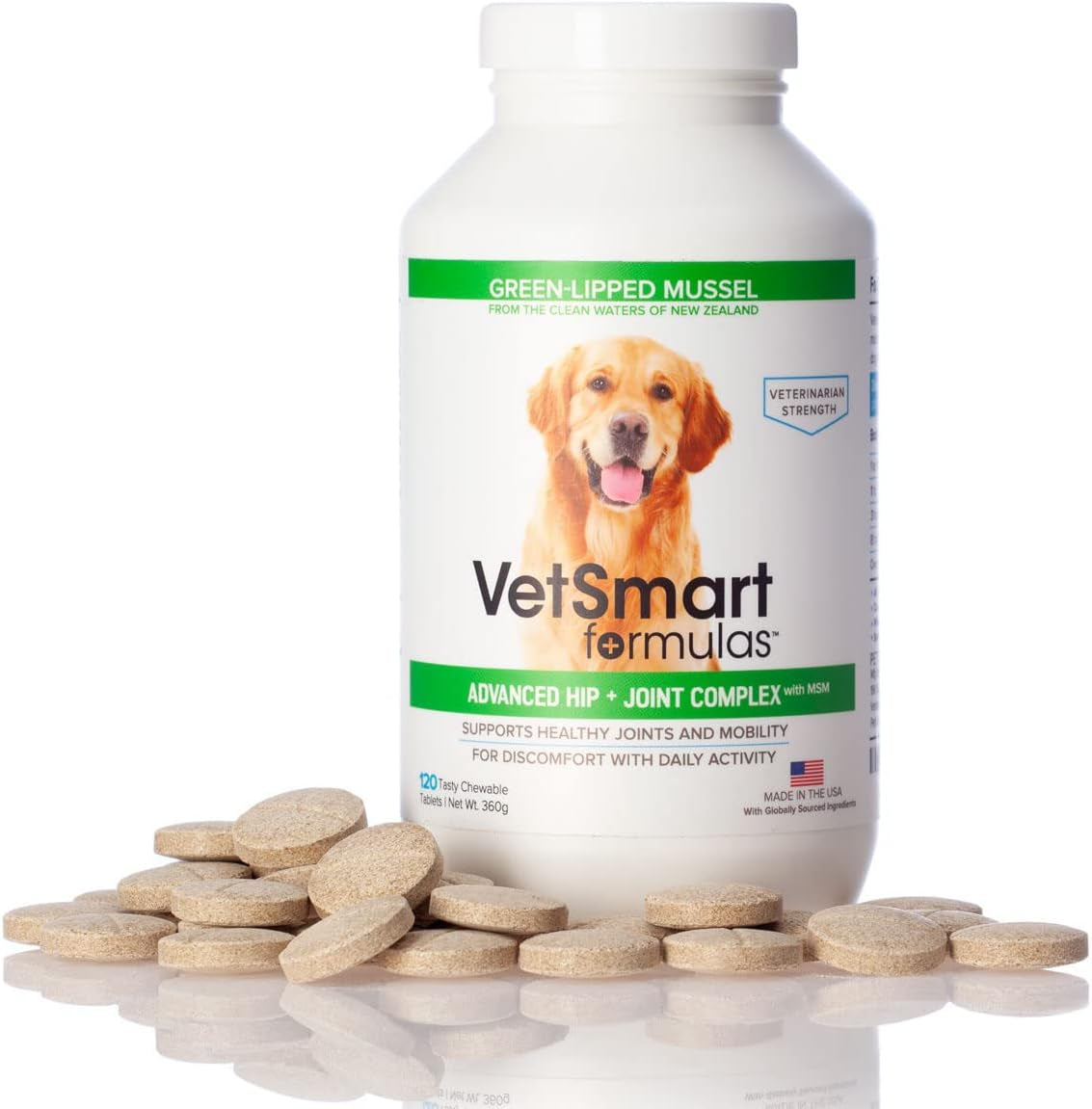 Vetsmart Advanced Hip and Joint Complex with MSM - Provides Relief of Dog Joint Pain - 100% Natural Pain Relief