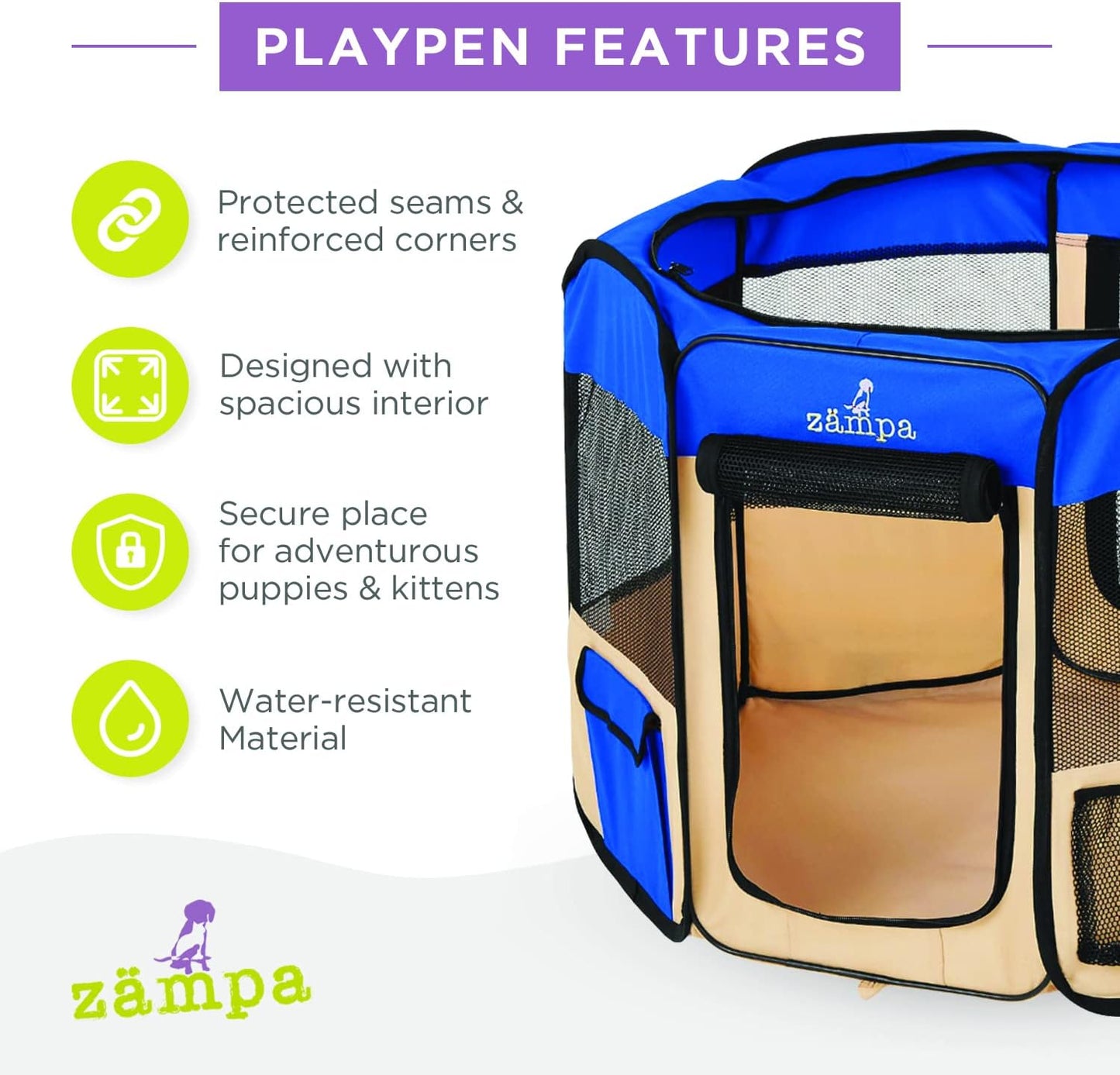 Puppy Playpen Extra Small 29"X29"X17" Portable Pop up Playpen for Dog and Cat, Foldable | Indoor/Outdoor Kitten Pen & Travel Pet Carrier + Carrying Case.