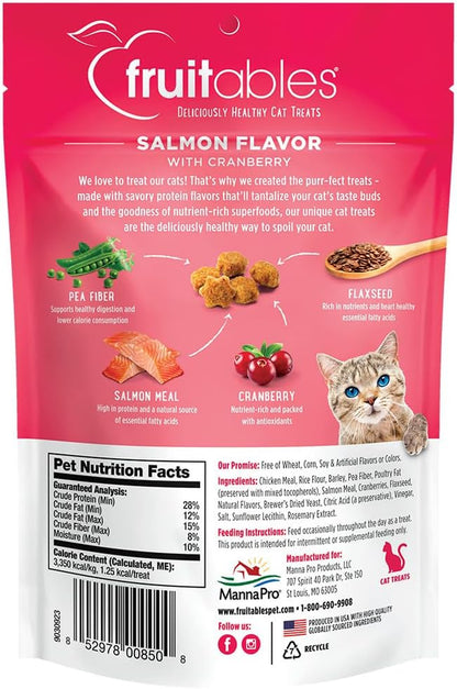 Cat Treats – Crunchy Treats for Cats – Healthy Low Calorie Treats Packed with Protein – Free of Wheat, Corn and Soy – Made with Real Salmon with Cranberry – 2.5 Ounces