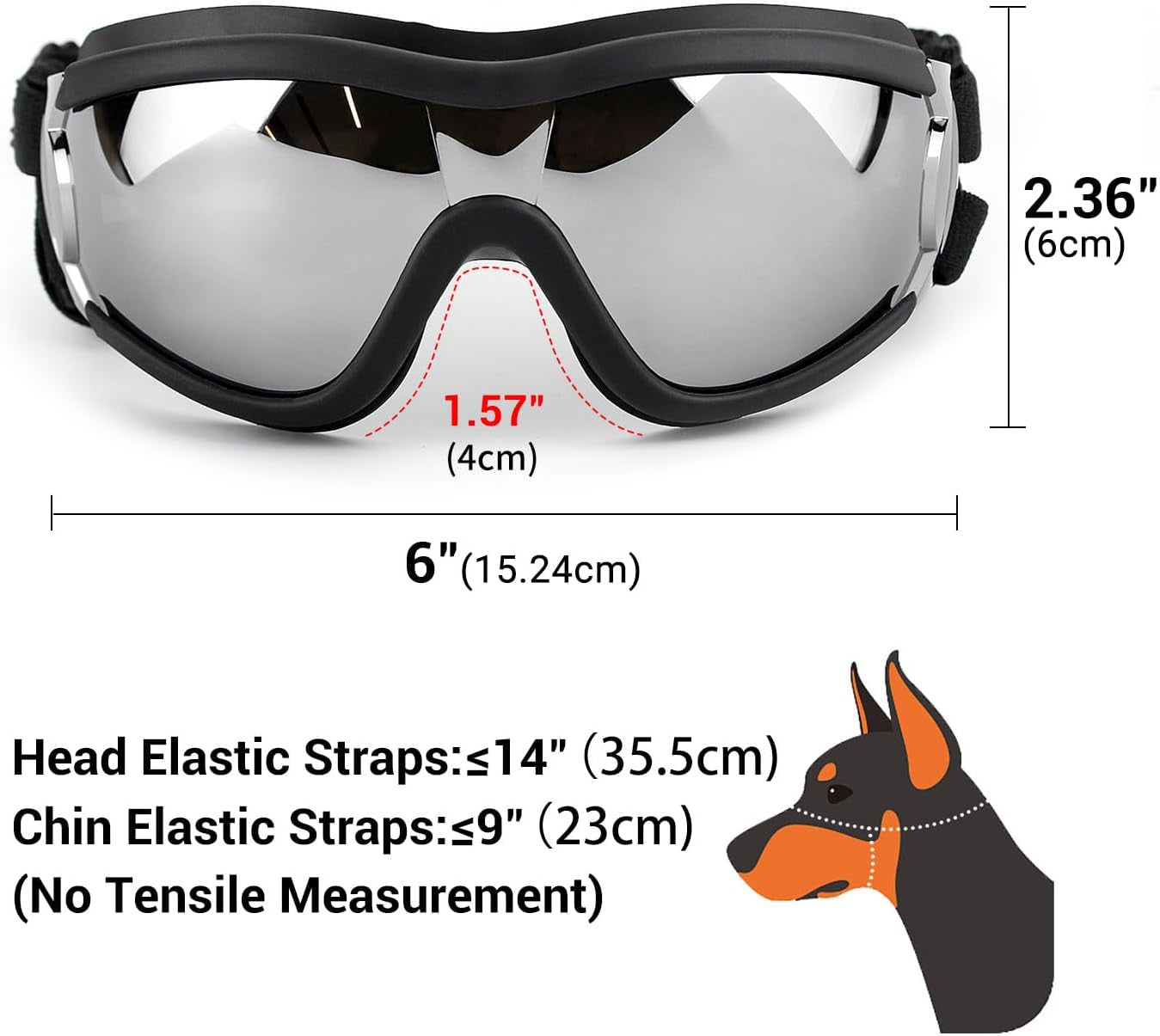 Dog Goggles Large Breed, Large Dog Sunglasses Eye Protection for Dogs Windproof Goggles for Medium Large Dog Riding Biking Driving, Black