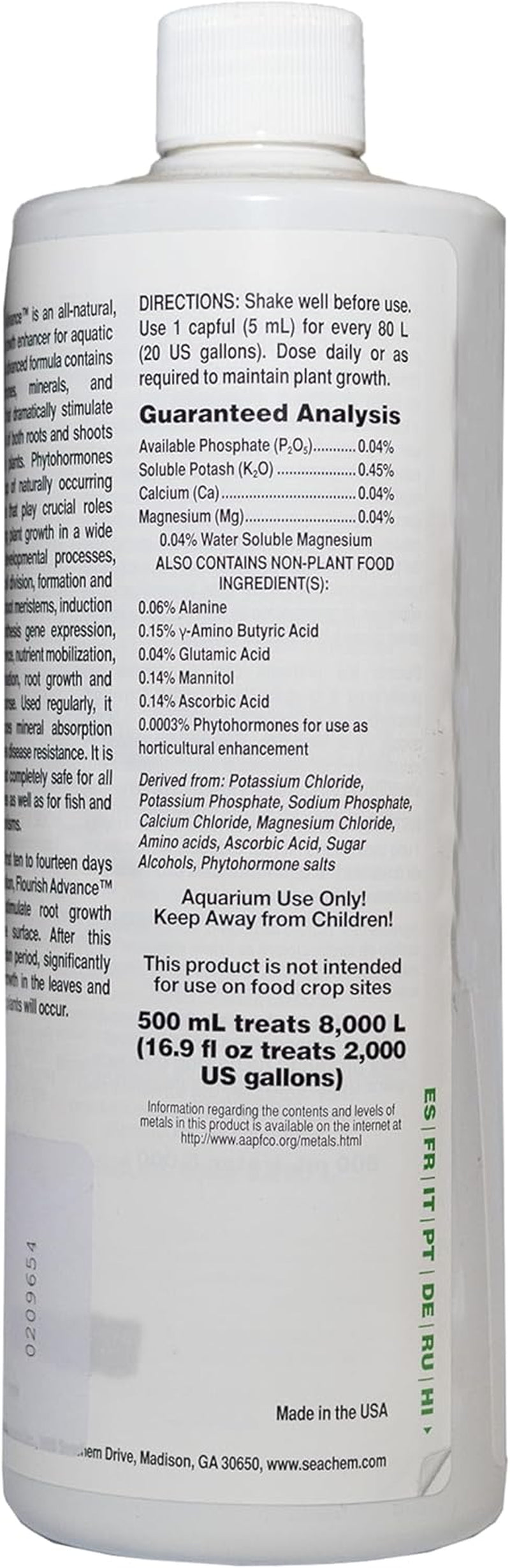 Flourish Advance Growth Supplement - Aquatic Plant Aid 500 Ml