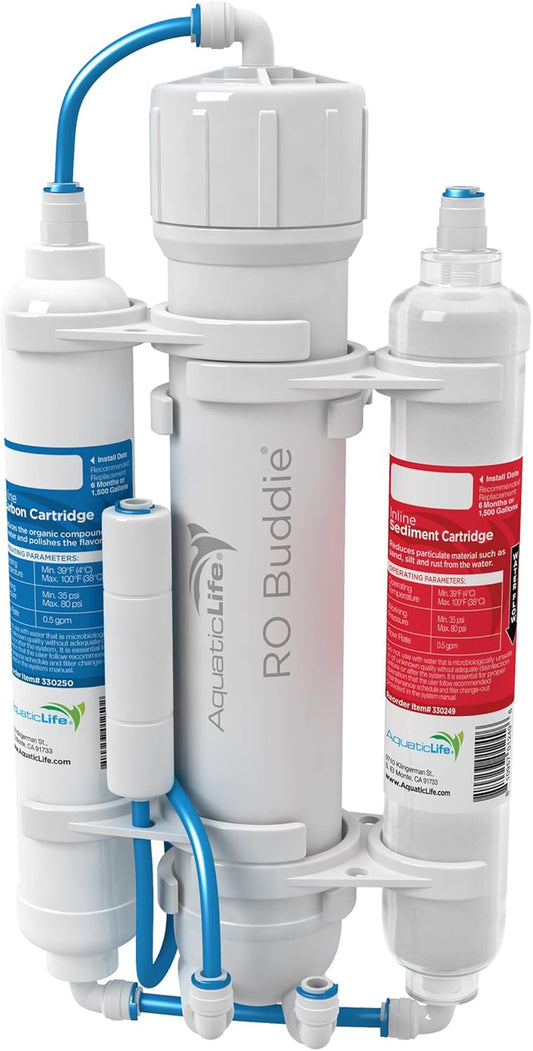 RO Buddie 3-Stage Reverse Osmosis Water Filter System RO Filtration Units for Aquarium, 100 GPD